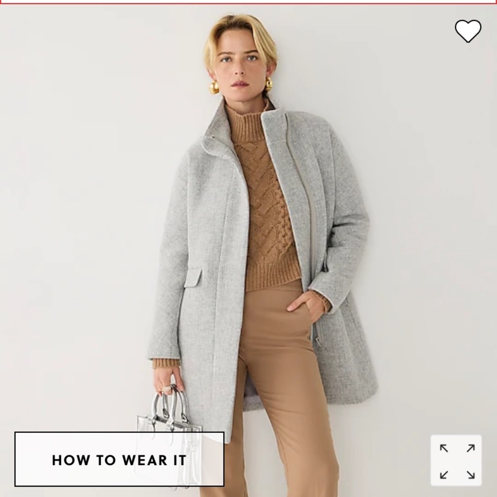 JCrew cocoon coat in Italian stadium-cloth wool NWOT
